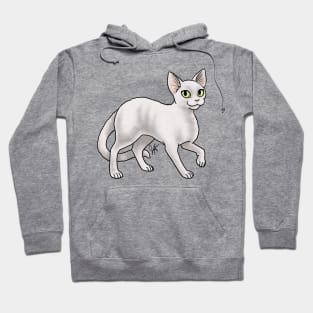 Cat - Devon Rex - White Hoodie